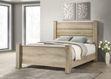 Oakglen 55-inch Eastern King Panel Bed Weathered Oak | Beige | Weathered Oak | 225101KE