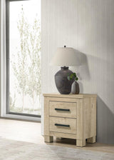Oakglen 2-drawer Nightstand Bedside Table Weathered Oak | Beige | Weathered Oak | 225102