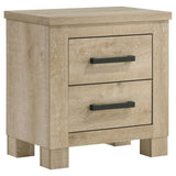 Oakglen 2-drawer Nightstand Bedside Table Weathered Oak | Beige | Weathered Oak | 225102