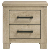 Oakglen 2-drawer Nightstand Bedside Table Weathered Oak | Beige | Weathered Oak | 225102