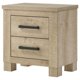 Oakglen 2-drawer Nightstand Bedside Table Weathered Oak | Beige | Weathered Oak | 225102