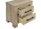 Oakglen 2-drawer Nightstand Bedside Table Weathered Oak | Beige | Weathered Oak | 225102