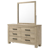 Oakglen 6-drawer Bedroom Dresser and Mirror Weathered Oak | Beige | Weathered Oak | 225103M