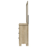 Oakglen 6-drawer Bedroom Dresser and Mirror Weathered Oak | Beige | Weathered Oak | 225103M