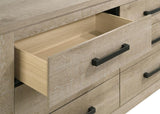 Oakglen 6-drawer Bedroom Dresser and Mirror Weathered Oak | Beige | Weathered Oak | 225103M
