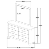 Oakglen 6-drawer Bedroom Dresser and Mirror Weathered Oak | Beige | Weathered Oak | 225103M