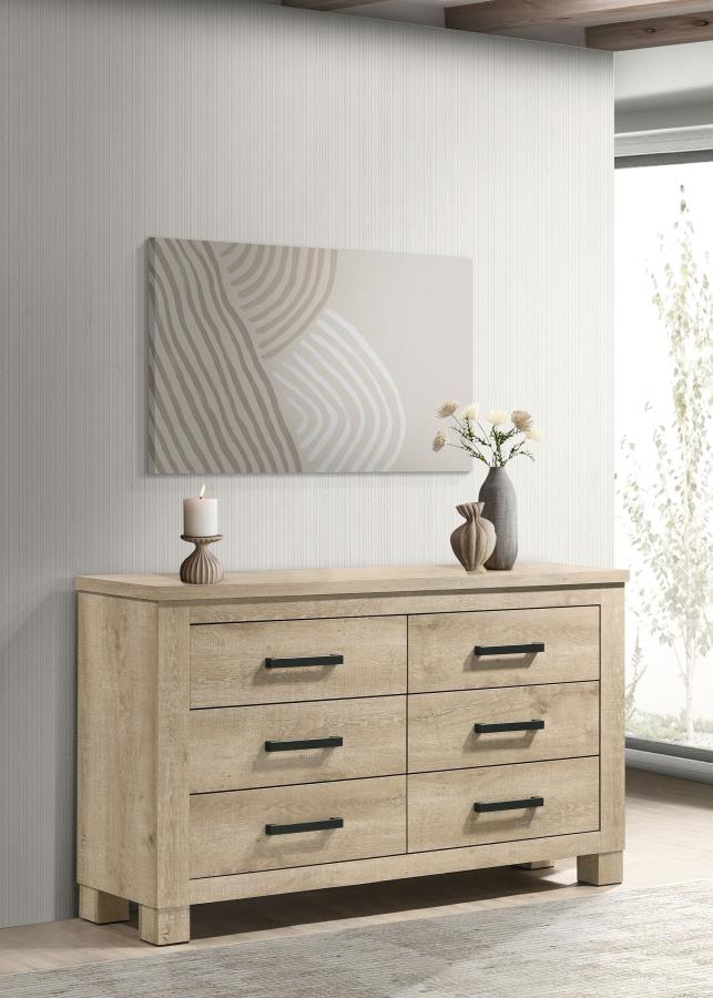 Oakglen 6-drawer Bedroom Dresser Weathered Oak | Beige | Weathered Oak | 225103