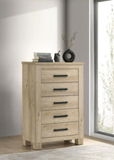 Oakglen 5-drawer Bedroom Chest of Drawers Weathered Oak | King | Beige | Weathered Oak | 225105