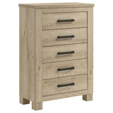 Oakglen 5-drawer Bedroom Chest of Drawers Weathered Oak | King | Beige | Weathered Oak | 225105