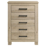 Oakglen 5-drawer Bedroom Chest of Drawers Weathered Oak | King | Beige | Weathered Oak | 225105
