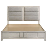 Farre Eastern King Upholstered Storage Platform Bed Washed Grey | Grey | Washed Grey / Light Grey | 225110KE