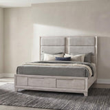 Farre Queen Upholstered Storage Platform Bed Washed Grey | Queen | Grey | Washed Grey / Light Grey | 225110Q