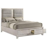 Farre Queen Upholstered Storage Platform Bed Washed Grey | Queen | Grey | Washed Grey / Light Grey | 225110Q