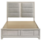 Farre Queen Upholstered Storage Platform Bed Washed Grey | Queen | Grey | Washed Grey / Light Grey | 225110Q