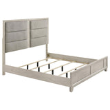 Farre Upholstered Platform Panel Bed Washed Grey