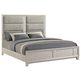 Farre Eastern King Upholstered Platform Panel Bed Washed Grey | Grey | Washed Grey / Light Grey | 225111KE