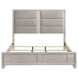 Farre Eastern King Upholstered Platform Panel Bed Washed Grey | Grey | Washed Grey / Light Grey | 225111KE