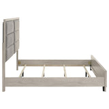 Farre Eastern King Upholstered Platform Panel Bed Washed Grey | Grey | Washed Grey / Light Grey | 225111KE