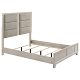 Farre Queen Upholstered Platform Panel Bed Washed Grey | Queen | Grey | Washed Grey / Light Grey | 225111Q