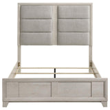 Farre Queen Upholstered Platform Panel Bed Washed Grey | Queen | Grey | Washed Grey / Light Grey | 225111Q