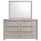 Farre 6-drawer Dresser with Mirror Washed Grey | Grey | Washed Grey | 225113M