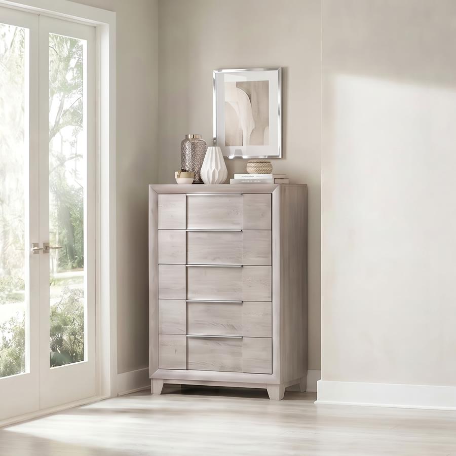 Farre 5-drawer Chest of Drawers Washed Grey | Grey | Washed Grey | 225115