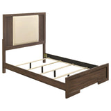Etienne Velvet Upholstered Panel Bed Walnut