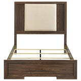 Etienne Full Velvet Upholstered Panel Bed Walnut | Ivory | Walnut / Vanilla | 225121F