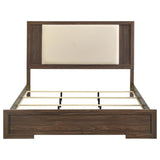 Etienne Eastern King Velvet Upholstered Panel Bed Walnut | Ivory | Walnut / Vanilla | 225121KE