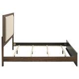 Etienne Eastern King Velvet Upholstered Panel Bed Walnut | Ivory | Walnut / Vanilla | 225121KE