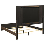 Etienne Queen Velvet Upholstered Panel Bed Walnut | Brown | Walnut / Vanilla | 225121Q
