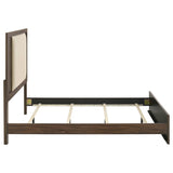 Etienne Queen Velvet Upholstered Panel Bed Walnut | Brown | Walnut / Vanilla | 225121Q