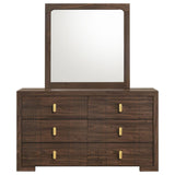 Etienne 6-drawer Dresser with Mirror Walnut | Brown | Walnut | 225123M
