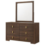 Etienne 6-drawer Dresser with Mirror Walnut | Brown | Walnut | 225123M