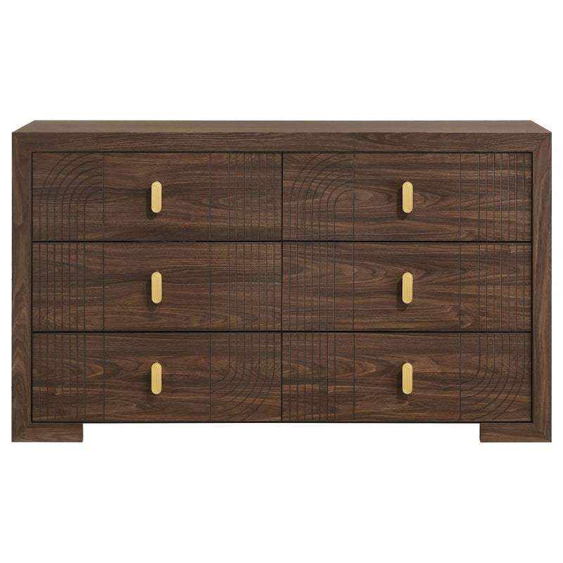 Etienne 6-drawer Bedroom Dresser Walnut