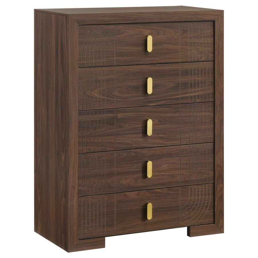 Etienne 5-drawer Bedroom Chest of Drawers Walnut | Brown | Walnut | 225125