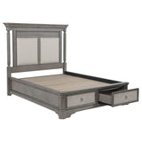 Cresswell California King Storage Platform Bed Weathered Taupe | California King | Beige | Weathered Taupe / Weathered Tan | 225140KW