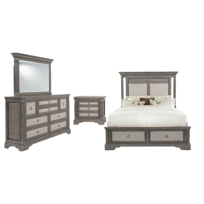 Cresswell 4-piece Storage Bedroom Set Weathered Taupe