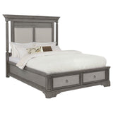 Cresswell Queen Upholstered Storage Platform Bed Weathered Taupe | Queen | Beige | Weathered Taupe / Weathered Tan | 225140Q