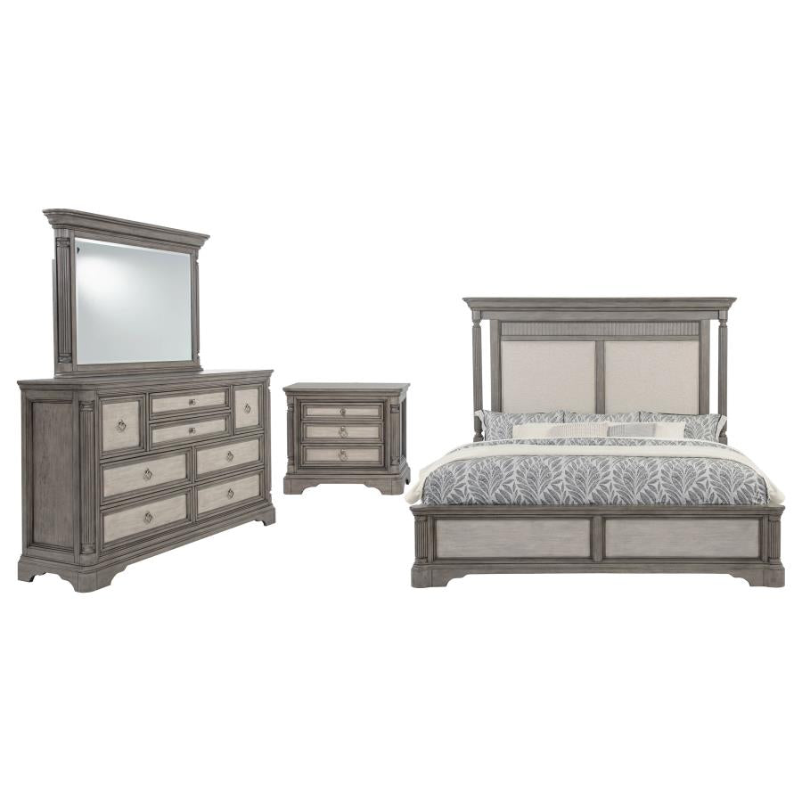 Cresswell 4-piece California King Bedroom Set Taupe | California King | Brown | Weathered Taupe / Weathered Tan | 225141KW-S4