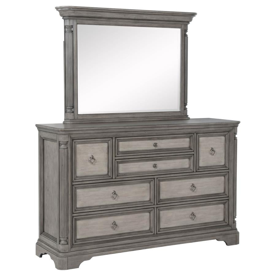 Cresswell 8-drawer Dresser with Mirror Weathered Taupe | Brown | Weathered Taupe / Weathered Tan | 225143M