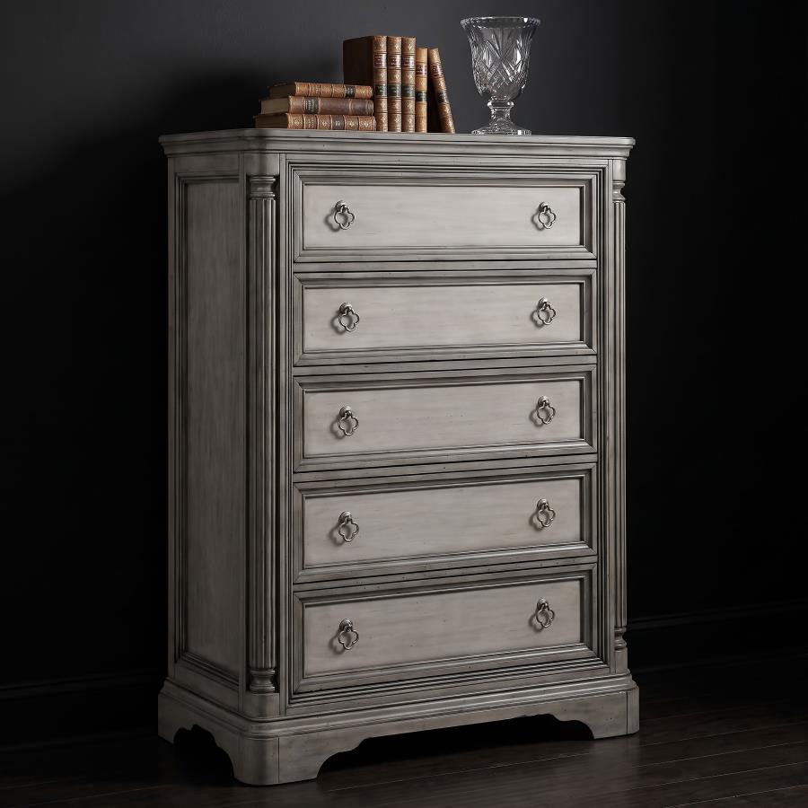 Cresswell 5-drawer Chest of Drawers Weathered Taupe | Grey | Weathered Taupe / Weathered Tan | 225145