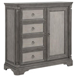 Cresswell 4-drawer Door Chest with Hidden Storage Weathered Taupe | Grey | Weathered Taupe / Weathered Tan | 225147
