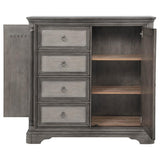 Cresswell 4-drawer Door Chest with Hidden Storage Weathered Taupe | Grey | Weathered Taupe / Weathered Tan | 225147
