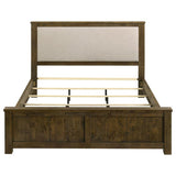 Doherty Eastern King Linen Upholstered Panel Bed Rustic Brown | Brown | Rustic Golden Brown / Light Brown | 225161KE
