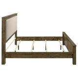 Doherty Eastern King Linen Upholstered Panel Bed Rustic Brown | Brown | Rustic Golden Brown / Light Brown | 225161KE
