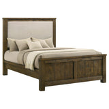 Doherty Queen Linen Upholstered Panel Bed Rustic Brown | Queen | Brown | Rustic Golden Brown / Light Brown | 225161Q