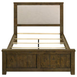Doherty Queen Linen Upholstered Panel Bed Rustic Brown | Queen | Brown | Rustic Golden Brown / Light Brown | 225161Q