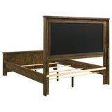Doherty Queen Linen Upholstered Panel Bed Rustic Brown | Queen | Brown | Rustic Golden Brown / Light Brown | 225161Q