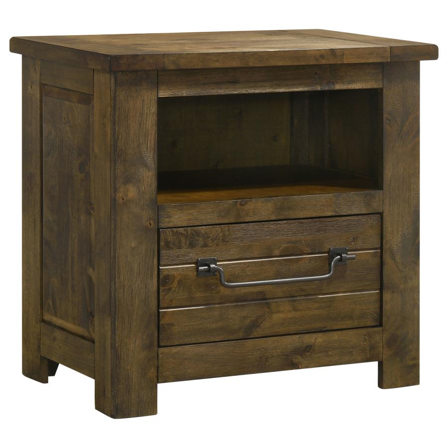 Doherty 1-drawer Nightstand Bedside Table Rustic Brown | Brown | Rustic Golden Brown | 225162